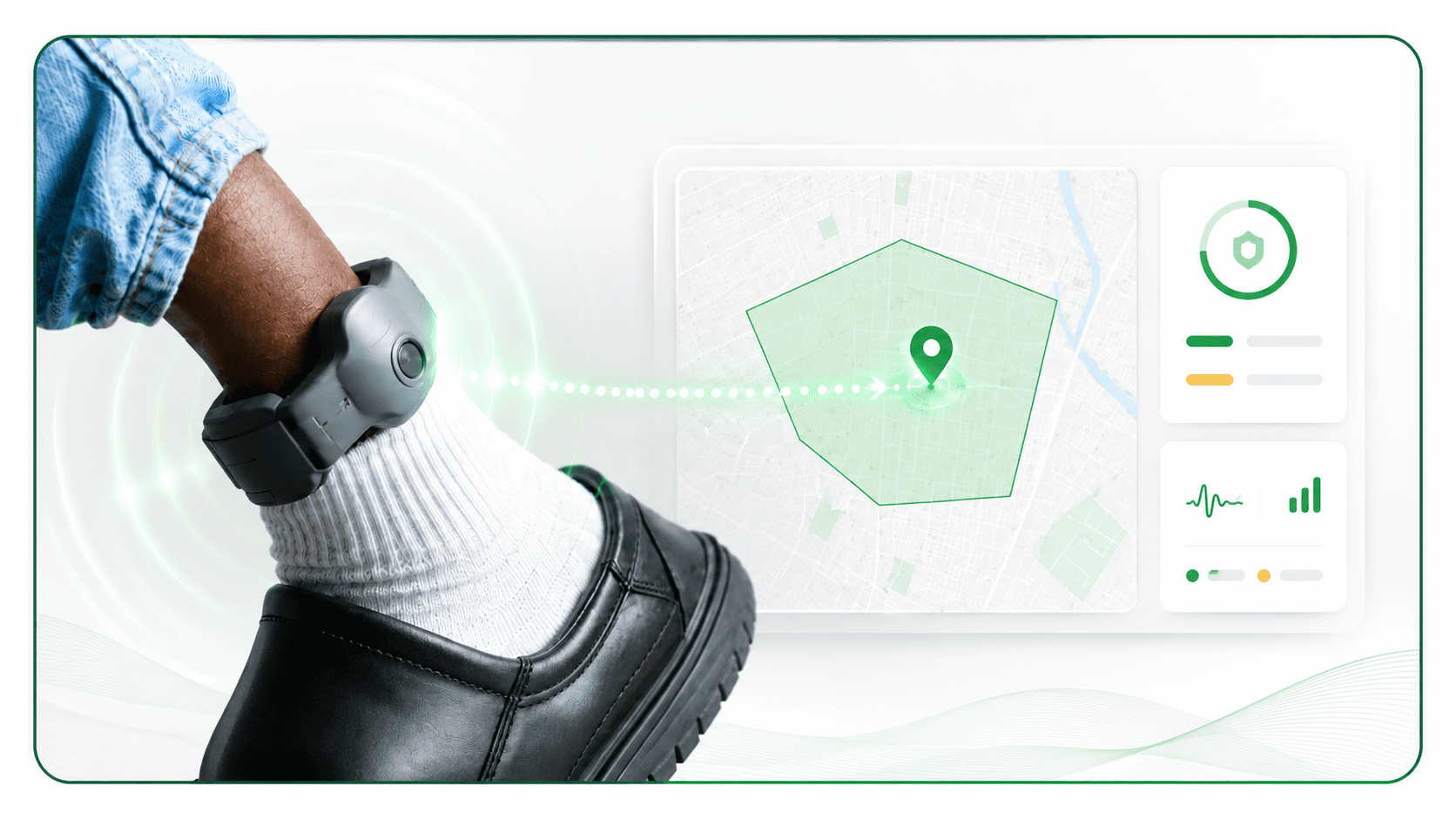 Surveillance électronique — bracelet GPS et suivi sur carte